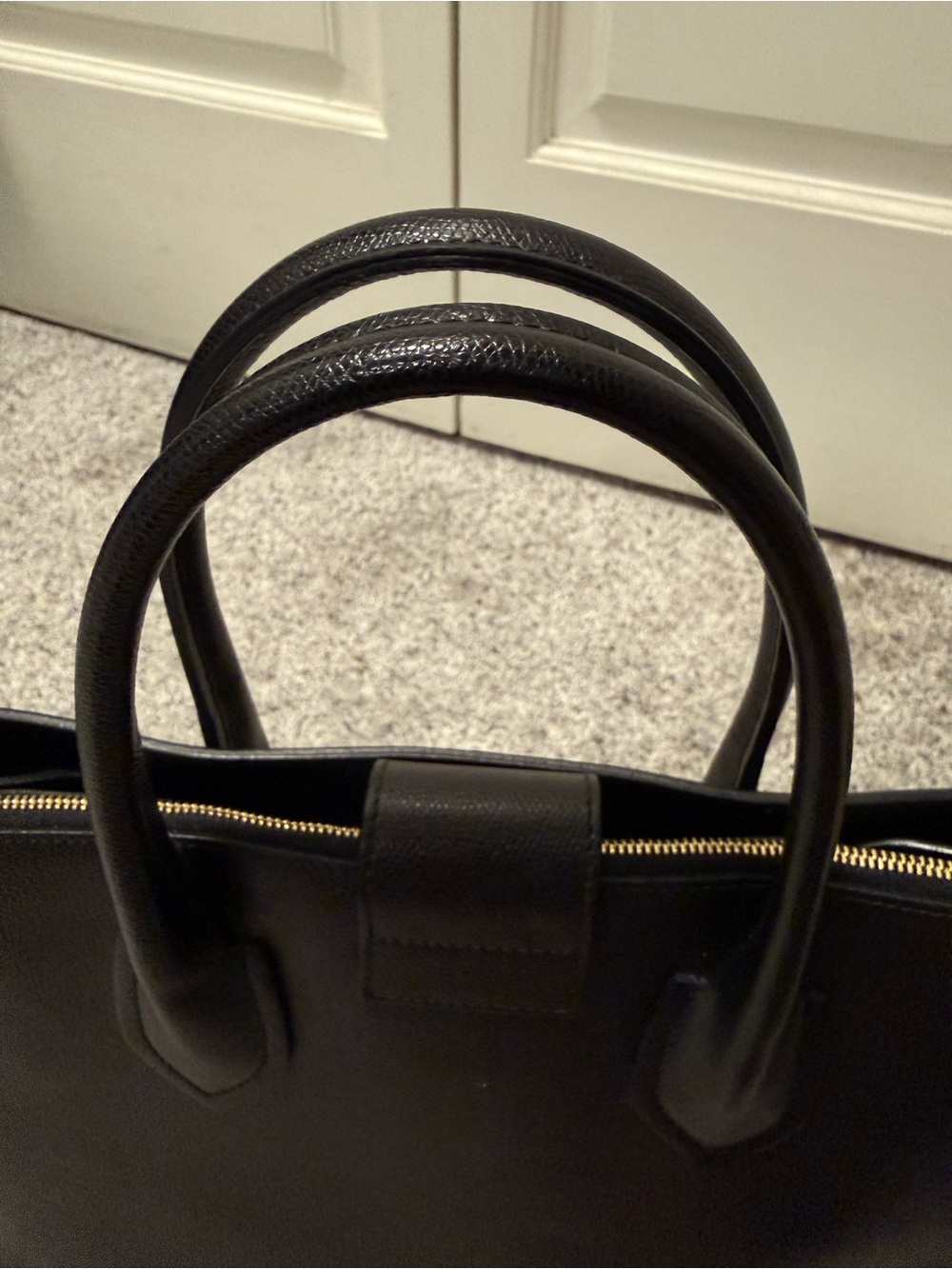 Furla Metropolis Medium Satchel Black Saffiano Leather Top Handle Crossbody - Picture 10 of 16